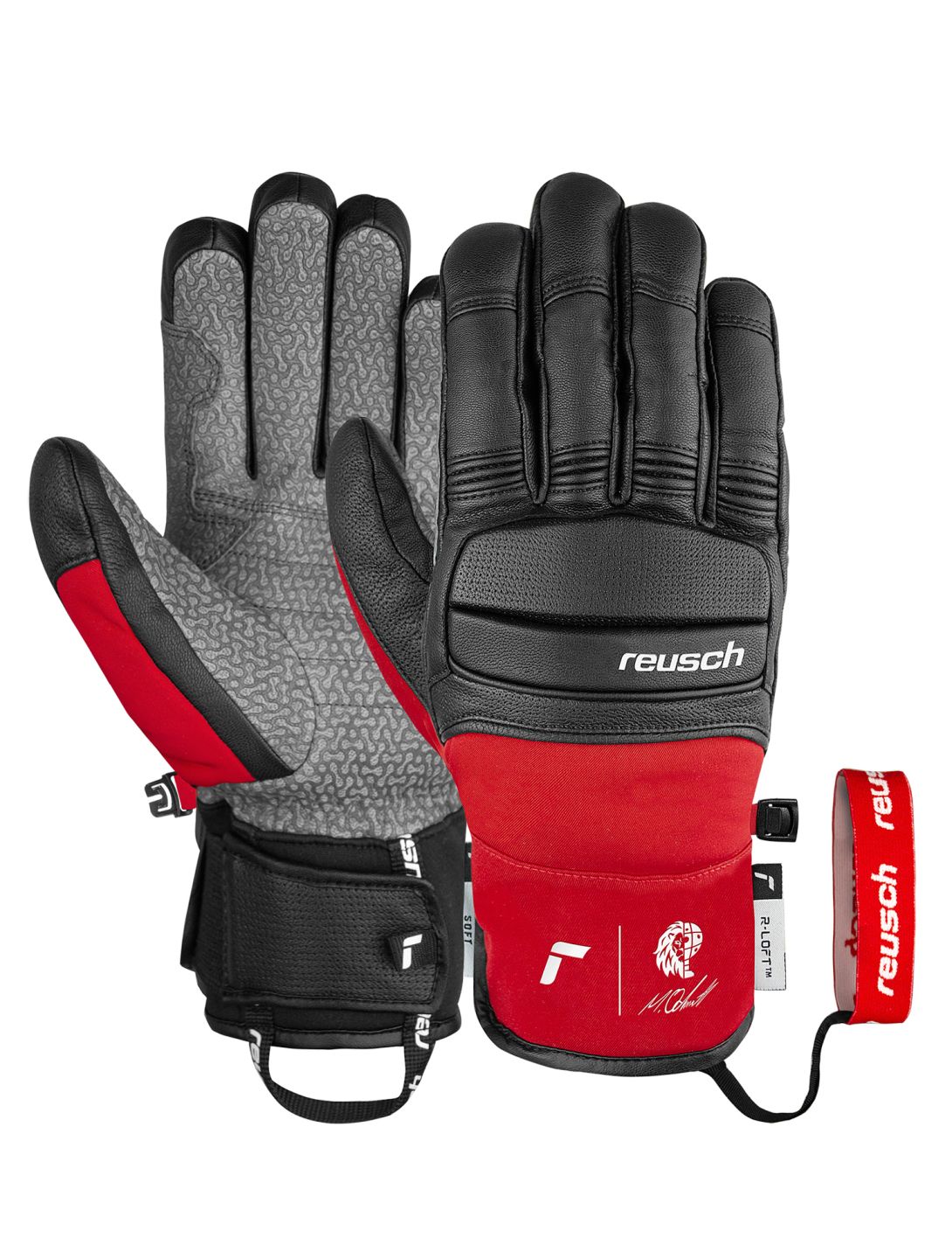 Reusch, Marco Odermatt guantes de esquí hombres Black / Fire Red negro, rojo 