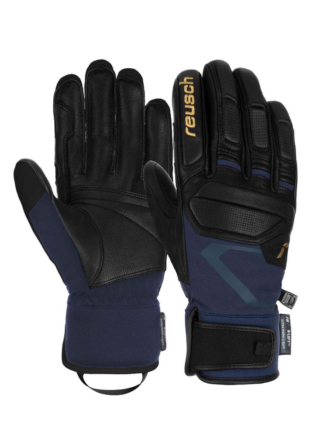 Reusch, Pro RC guantes de esquí hombres Black / Dress Blue / Gold azul, Goud, negro 