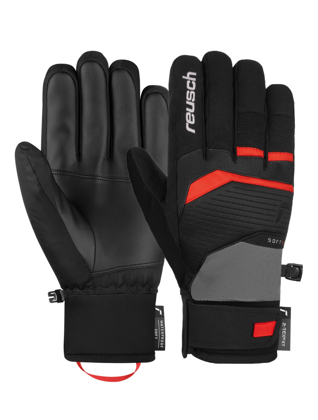 Reusch, Reusch Venom R-TEX® XT guantes de esquí hombres Steel Gray / Fire Red gris, rojo 