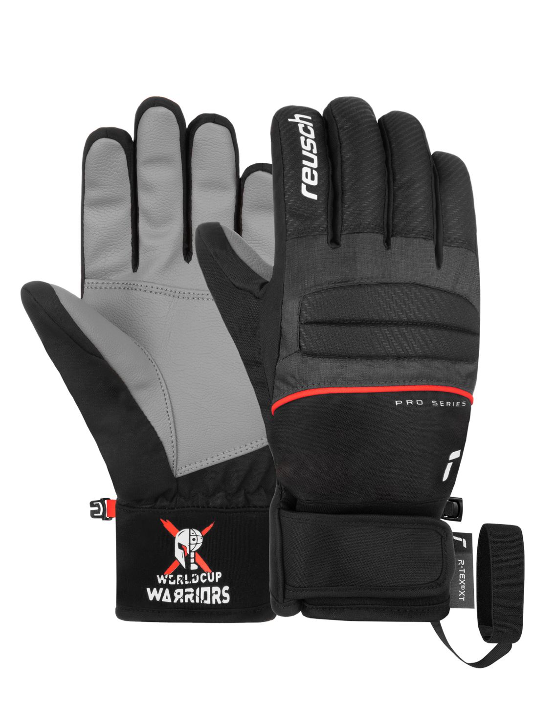 Reusch, Reusch Warrior R-TEX® XT guantes de esquí niños Black / White / Fluo Red blanco, negro, rojo 