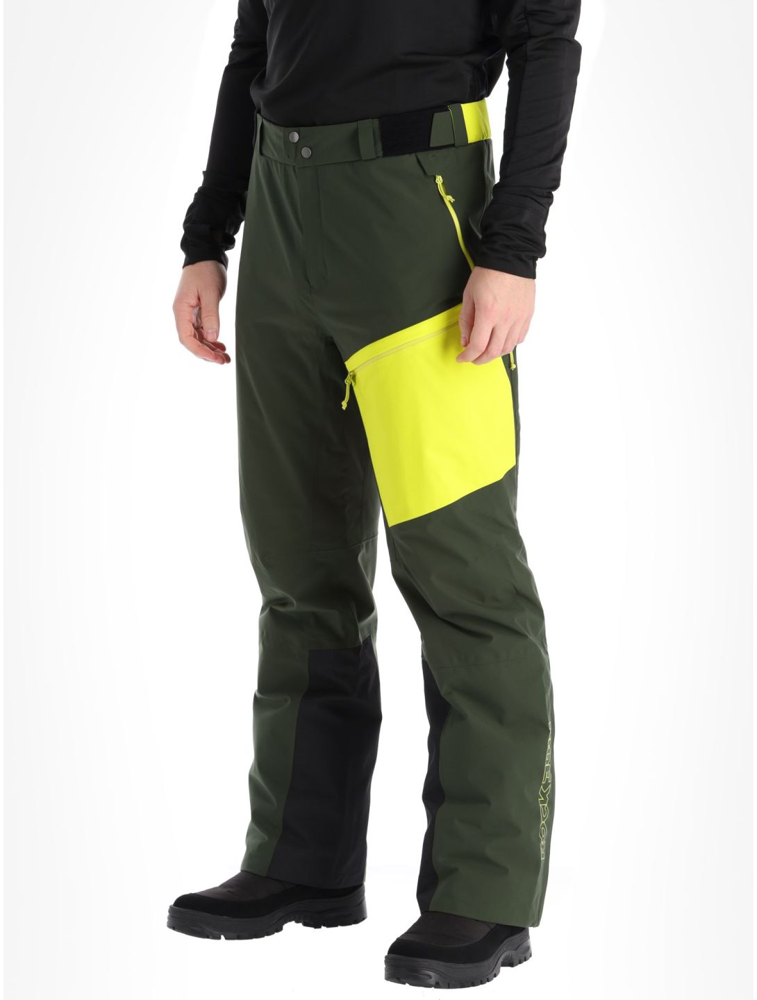 Rock Experience, Fanatic pantalones de esquí hombres Kombu Green / Safety Yellow amarillo, verde 