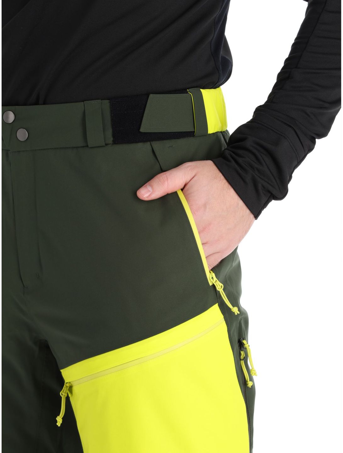 Rock Experience, Fanatic pantalones de esquí hombres Kombu Green / Safety Yellow amarillo, verde 