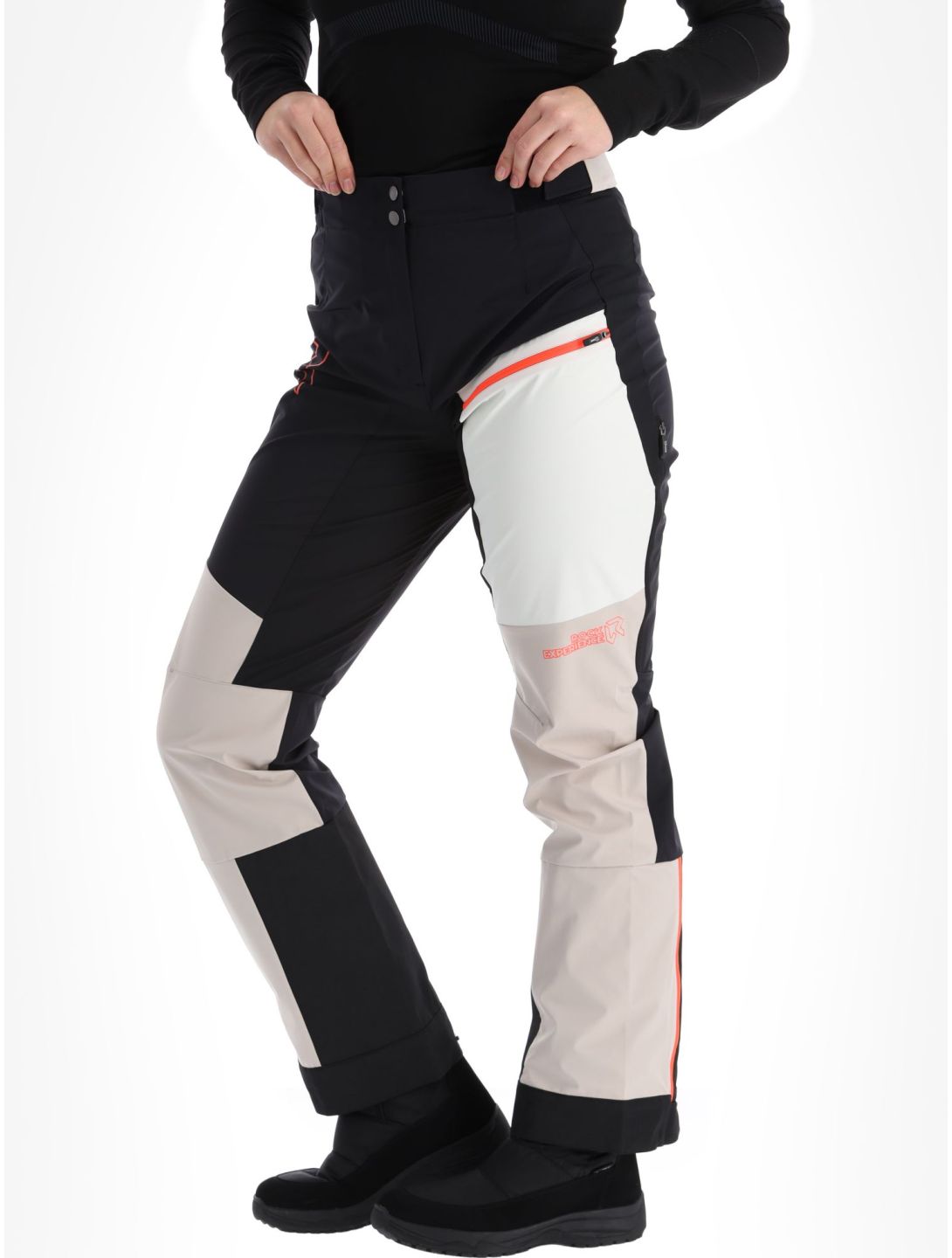 Rock Experience, Inuit Tech pantalones de esquí softshell mujeres Caviar / Chateau Gray / Marshmallow blanco, gris, negro 