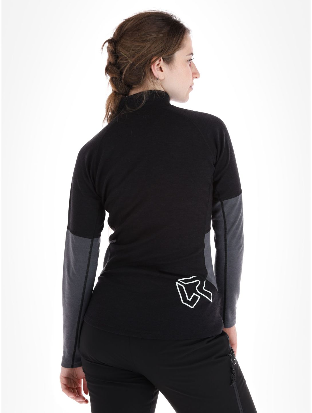 Rock Experience, Moonstone camisa termoactiva mujeres Caviar Melange / Ebony Melange gris, negro 