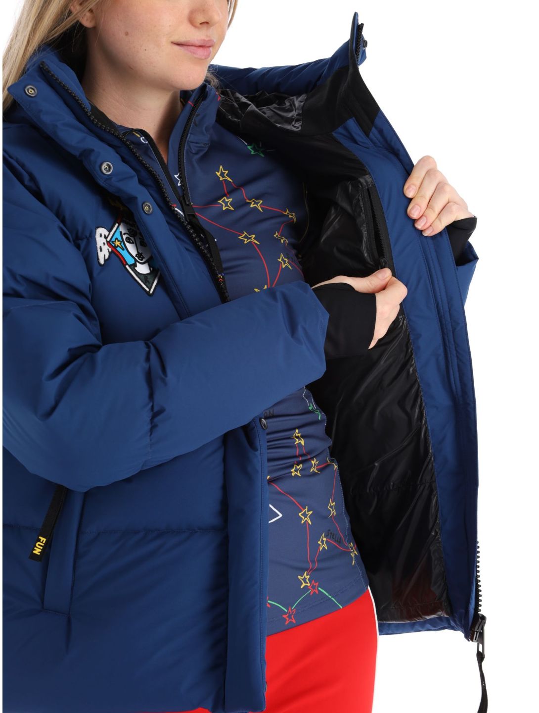 Rossignol, JC De Castelbajac Modul Down Bomber chaqueta de esquí mujeres Cosmic Blue azul 