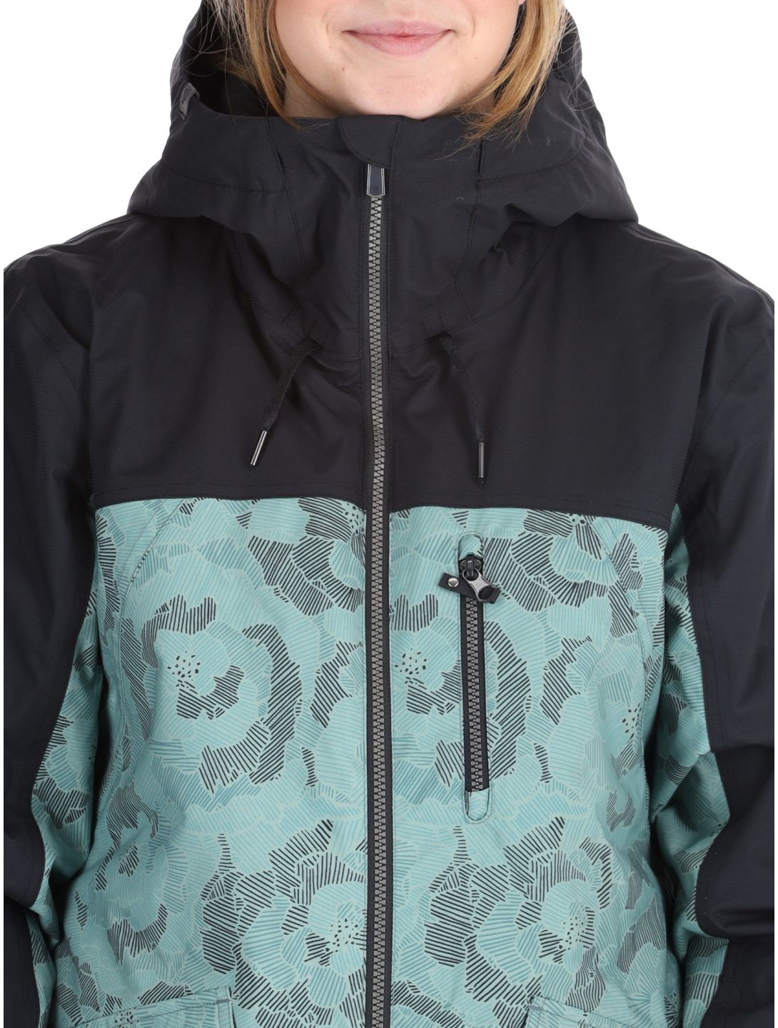 Roxy, Stated chaqueta de esquí mujeres Lily Pad Sketch Book negro, verde 