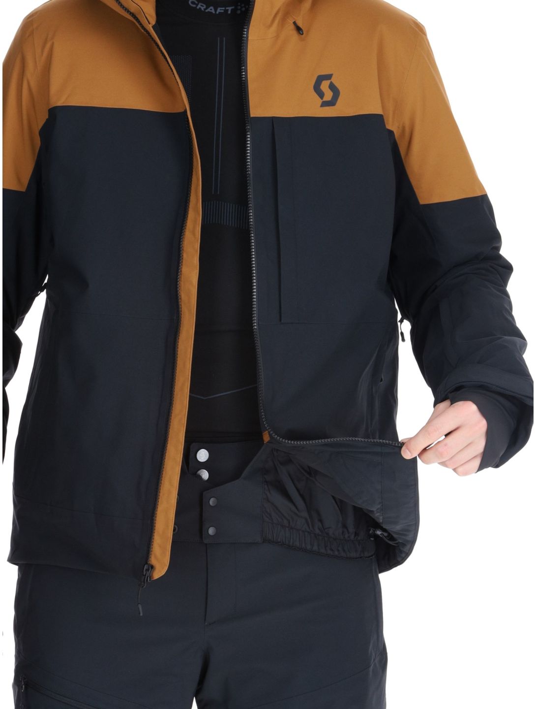 Scott, Jacket M's Ultimate Dryo 10 chaqueta de esquí hombres Bread Brown / Black marrón, negro 