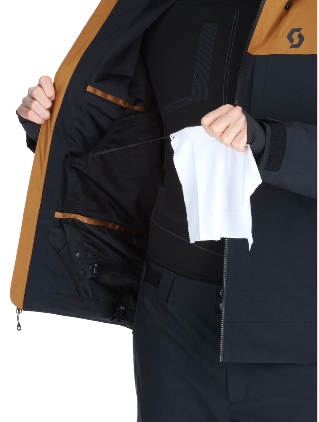 Scott, Jacket M's Ultimate Dryo 10 chaqueta de esquí hombres Bread Brown / Black marrón, negro 