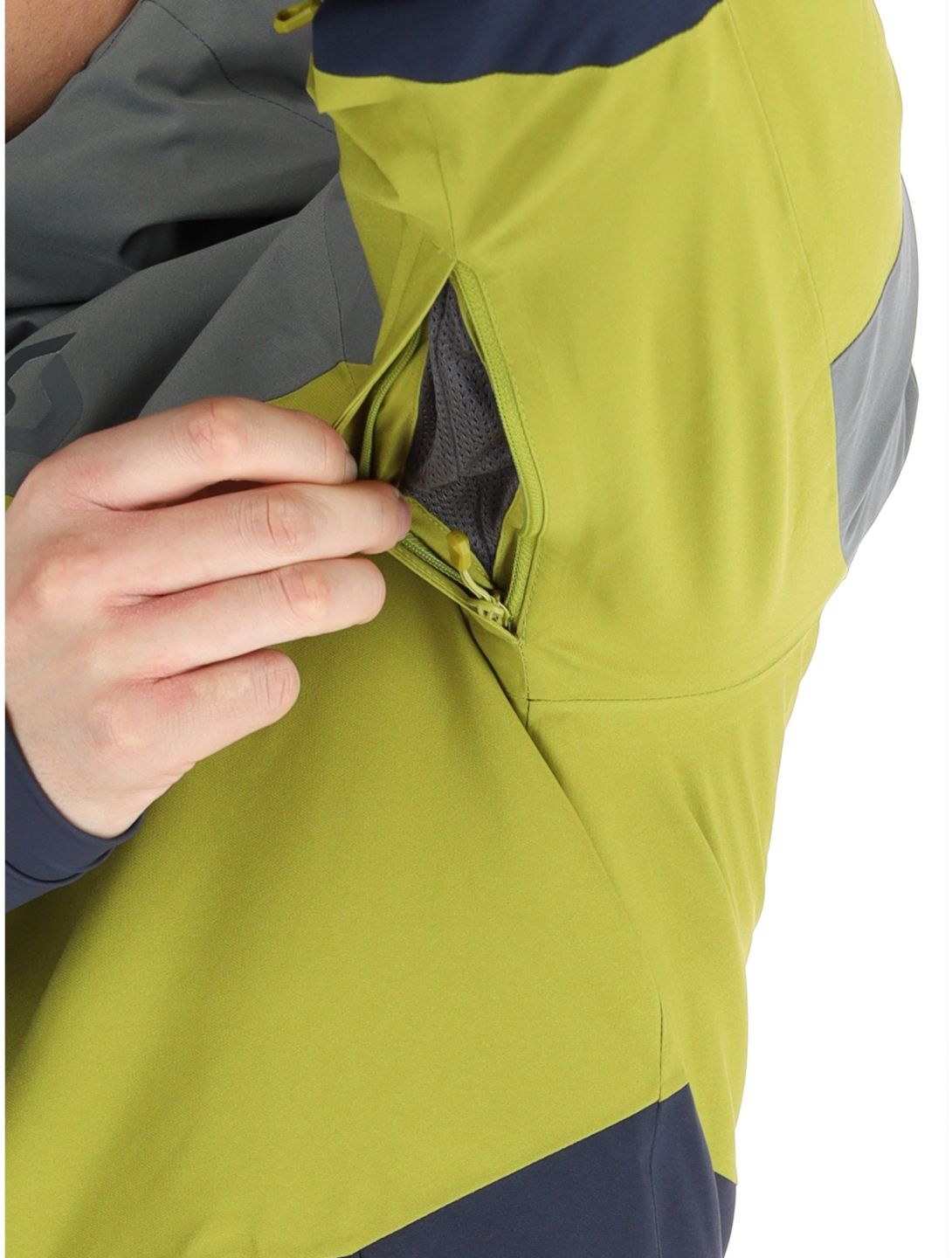 Scott, Jacket M's Ultimate Dryo 10 chaqueta de esquí hombres Shadow Grey / Meadow Green gris, verde 