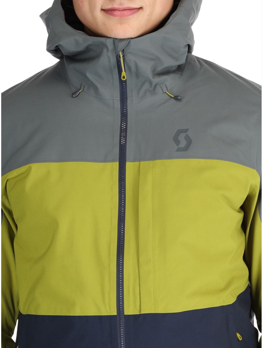 Scott, Jacket M's Ultimate Dryo 10 chaqueta de esquí hombres Shadow Grey / Meadow Green gris, verde 