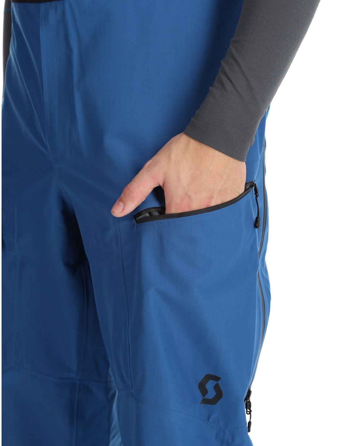 Scott, Pants M's Vertic Ripstop 3L pantalones de esquí hardshell hombres Solid Blue azul 