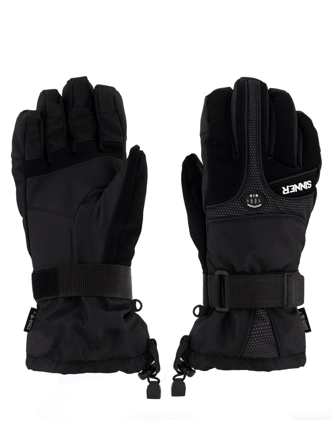 Sinner, Everest guantes de esquí hombres Black negro 