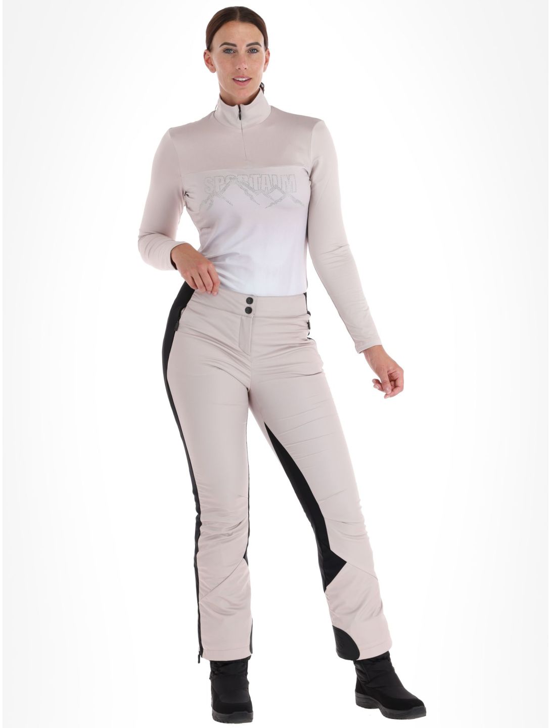 Sportalm Kitzbühel, Air CB pantalones de esquí softshell mujeres Taupe Pink rosa 