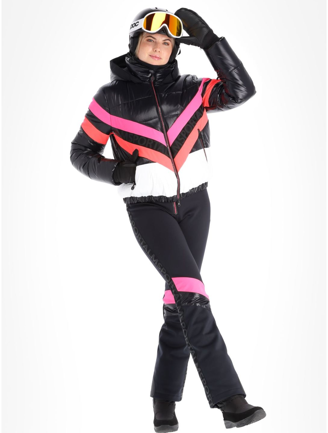 Sportalm Kitzbühel, Airbrush m.Kap.o.P. chaqueta de esquí mujeres Black blanco, negro 