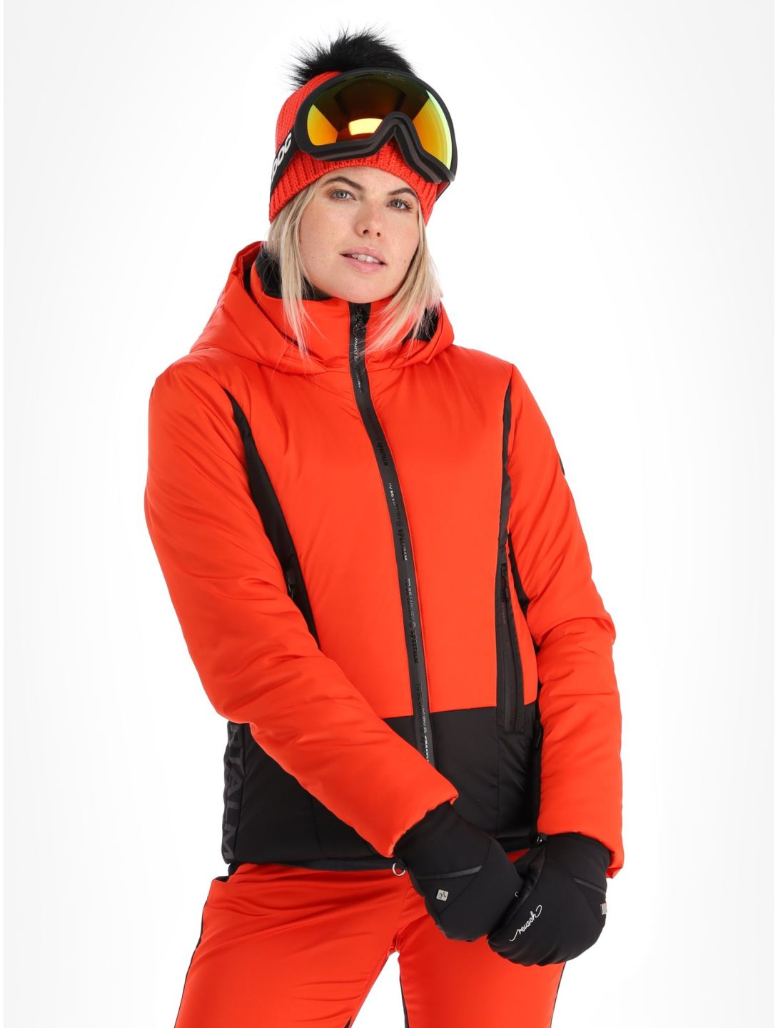 Sportalm Kitzbühel, Oatman m.Kap.o.P. chaqueta de esquí mujeres Paprika Flame negro, rojo 