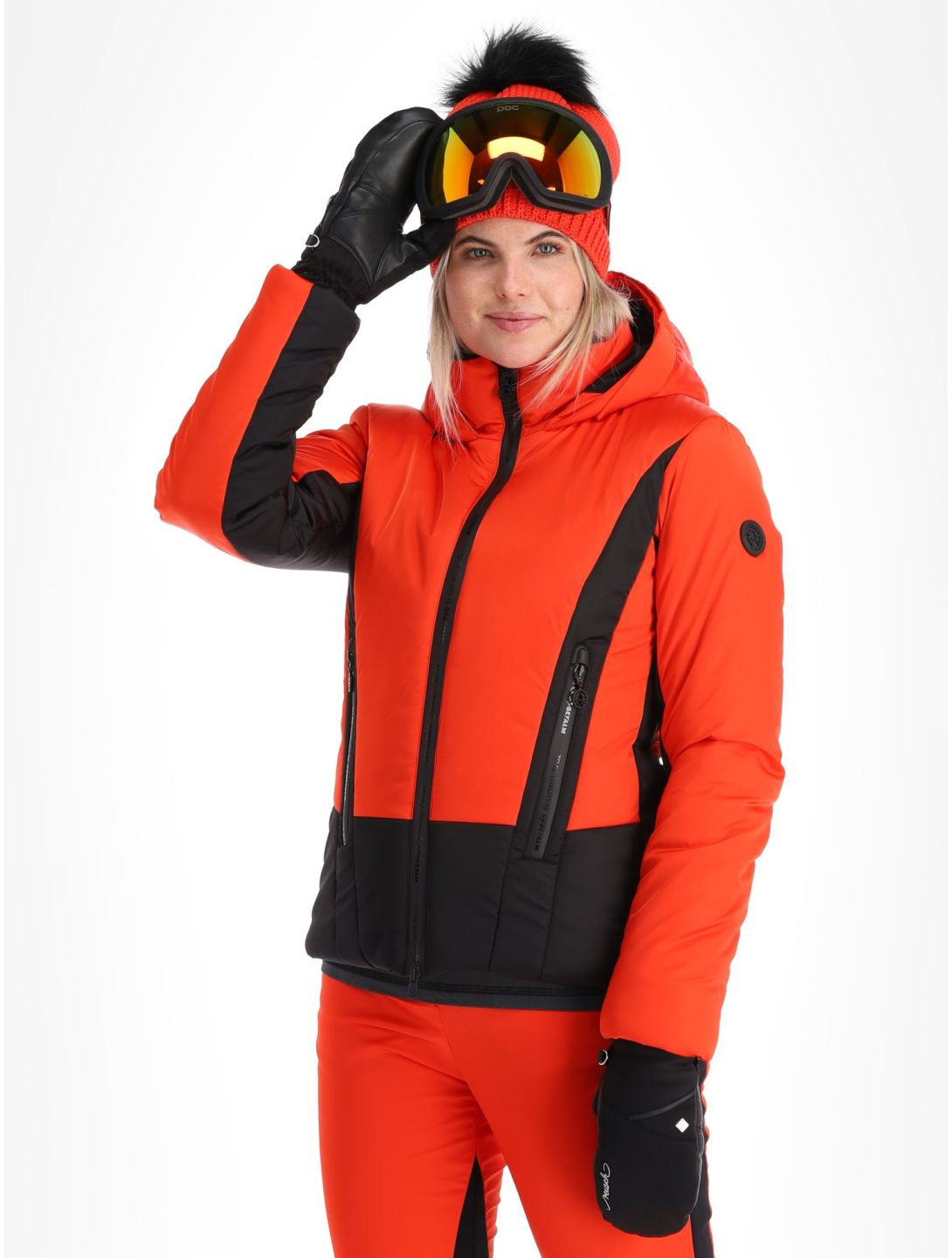 Sportalm Kitzbühel, Oatman m.Kap.o.P. chaqueta de esquí mujeres Paprika Flame negro, rojo 