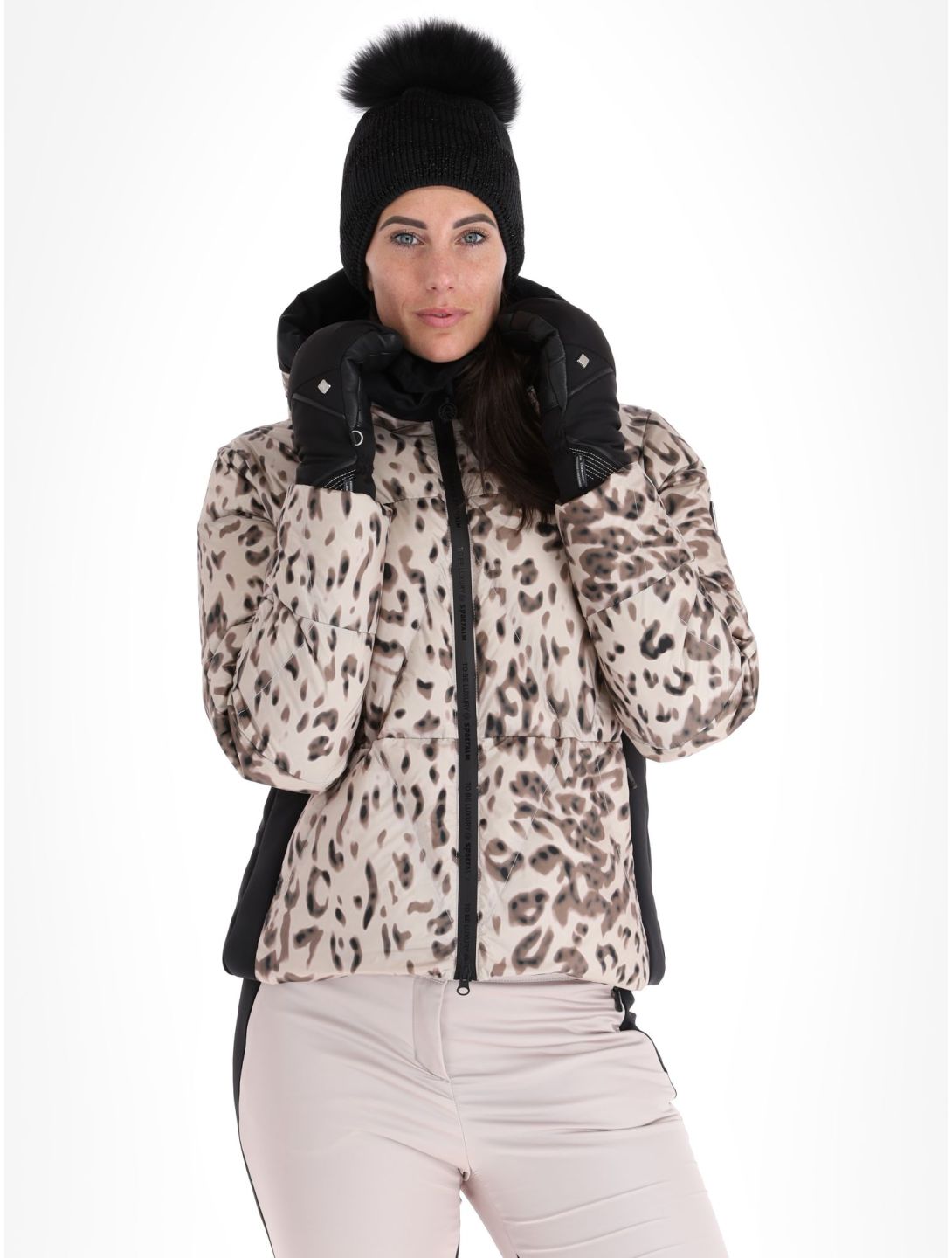 Sportalm Kitzbühel, Oslo m.K. chaqueta de esquí mujeres Taupe Pink rosa 