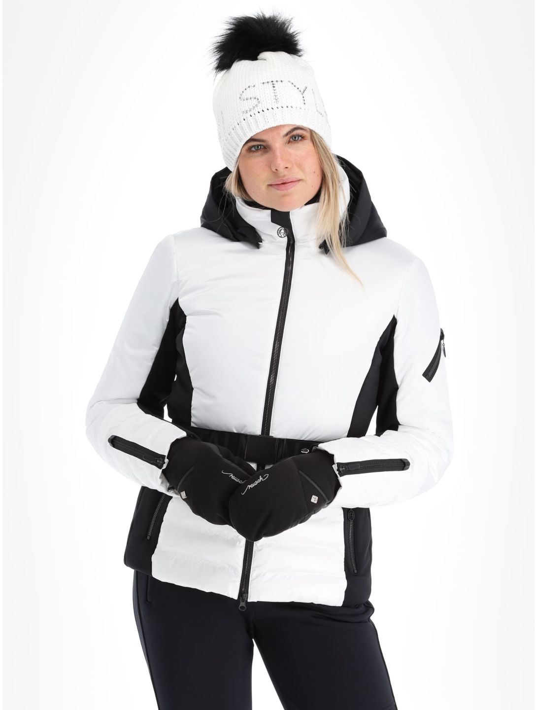 Sportalm Kitzbühel, Oxford m.Kap.o.P. chaqueta de esquí mujeres Optical white blanco 