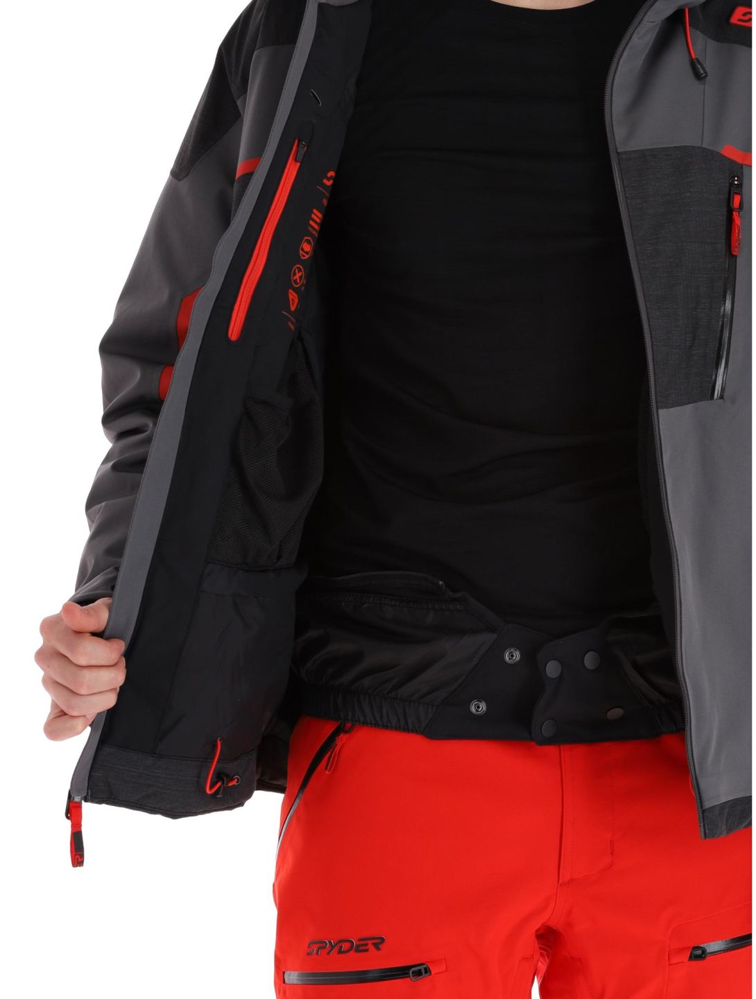 Spyder, Leader chaqueta de esquí hombres Polar gris, negro 