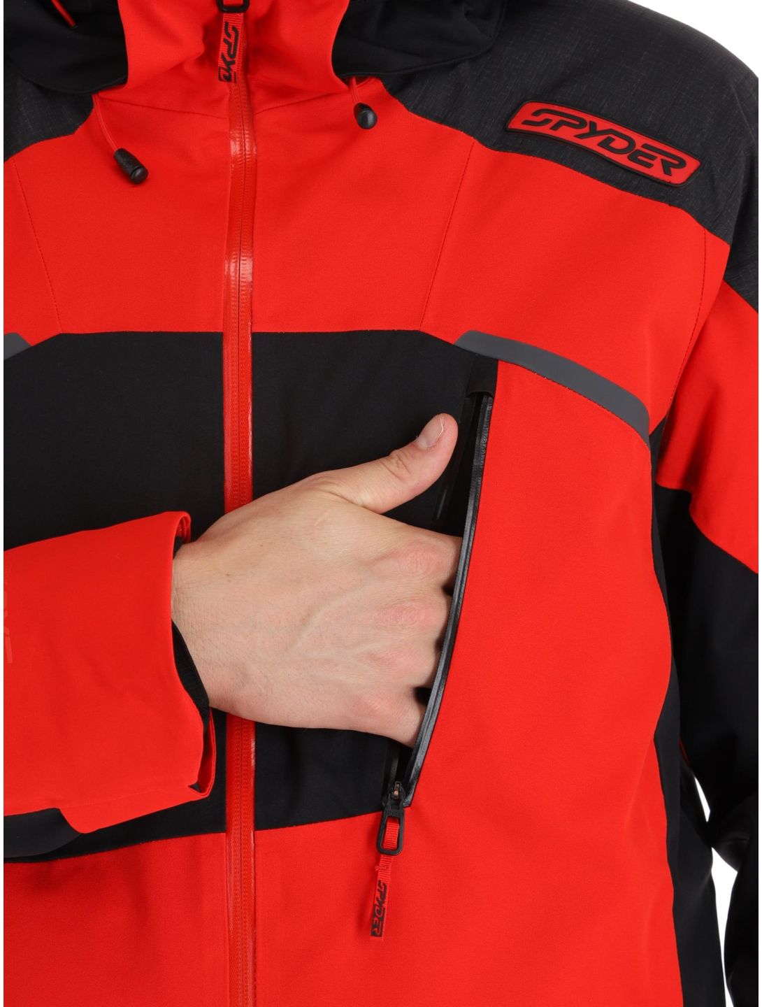 Spyder, Leader chaqueta de esquí hombres Volcano negro, rojo 