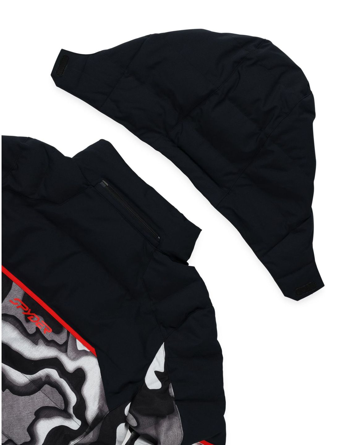 Spyder, Impulse Synthetic Down chaqueta de esquí niños Black Combo blanco, negro 