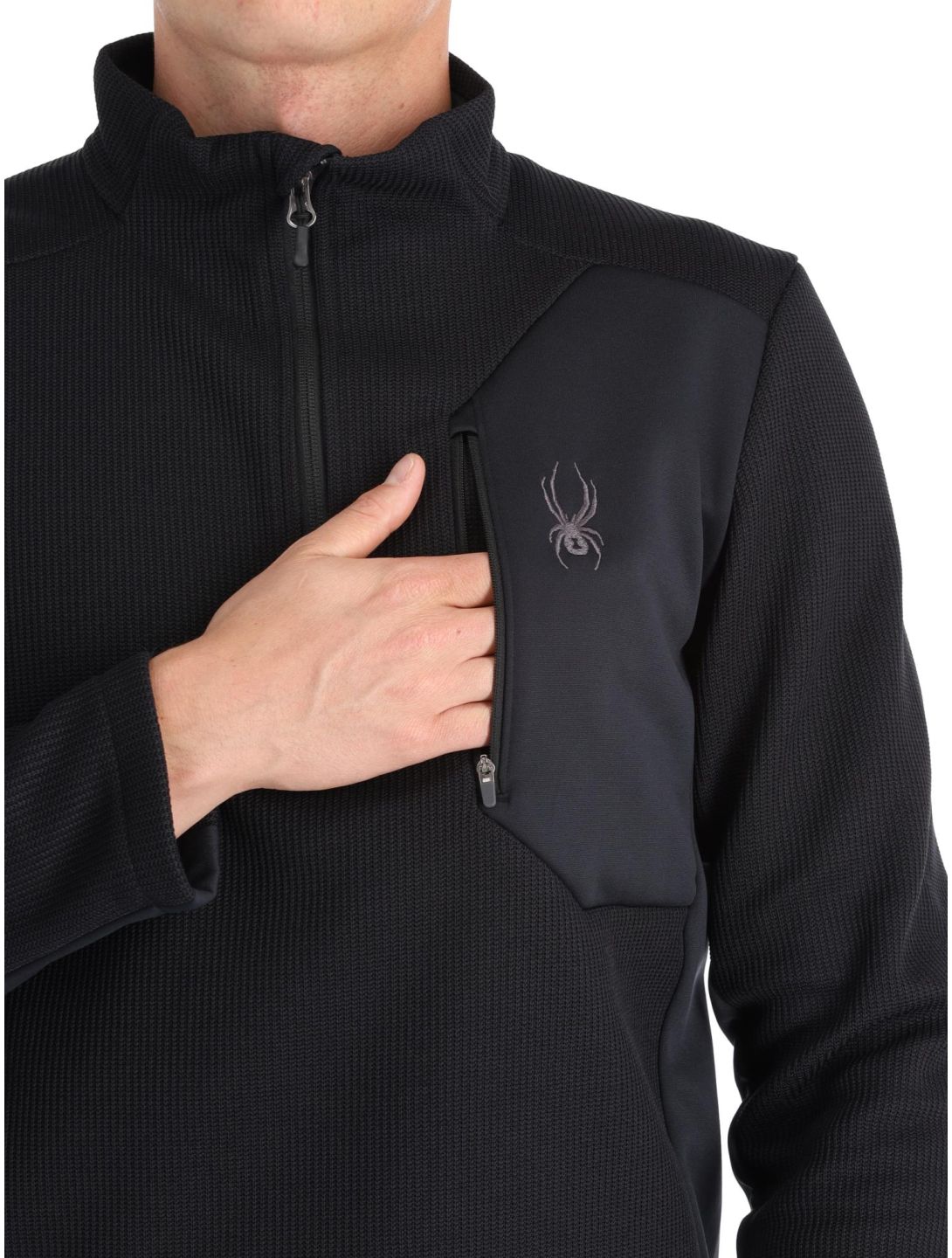 Spyder, Bandit 1/2 Zip jersey hombres Black negro 