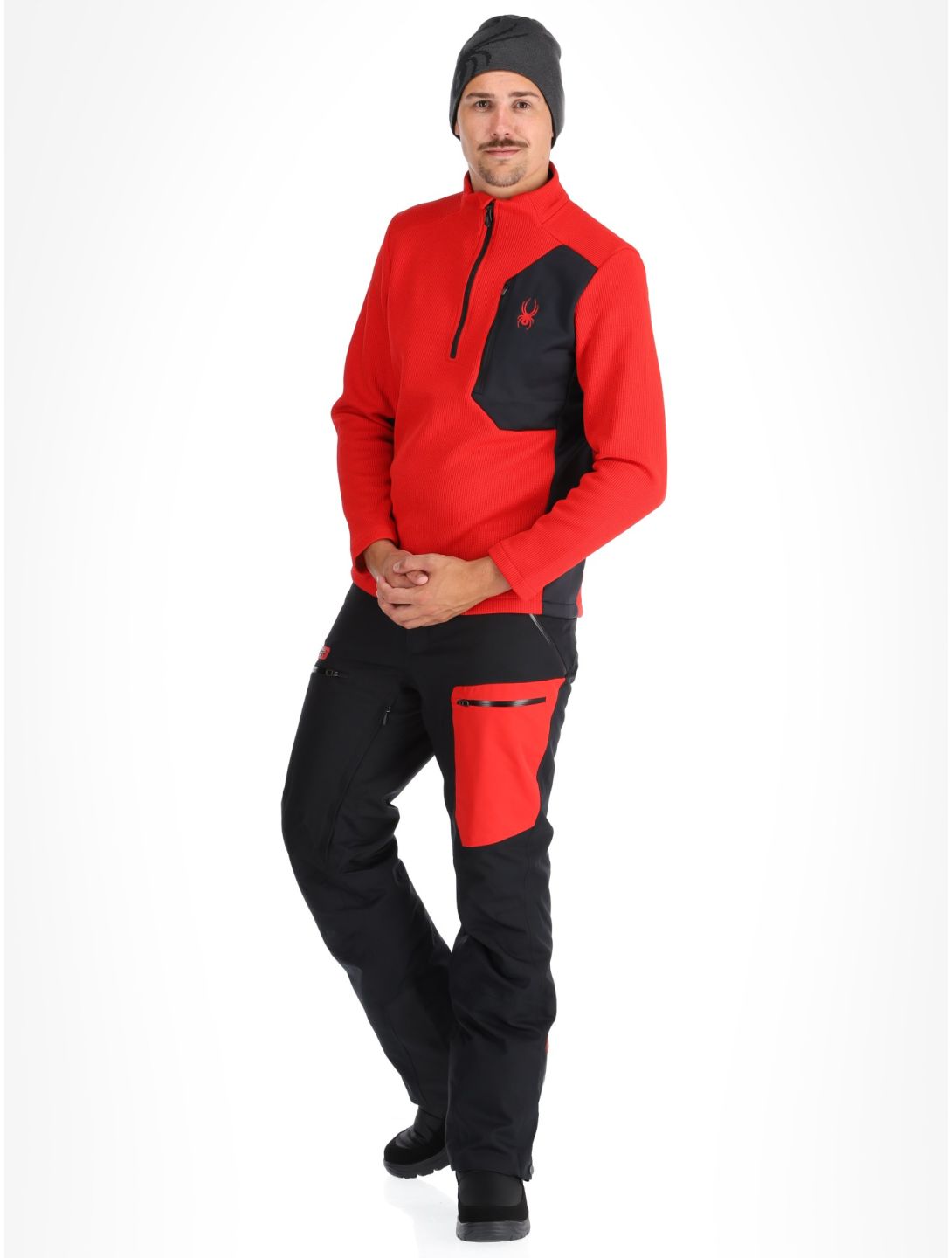 Spyder, Bandit 1/2 Zip jersey hombres Spyder Red rojo 