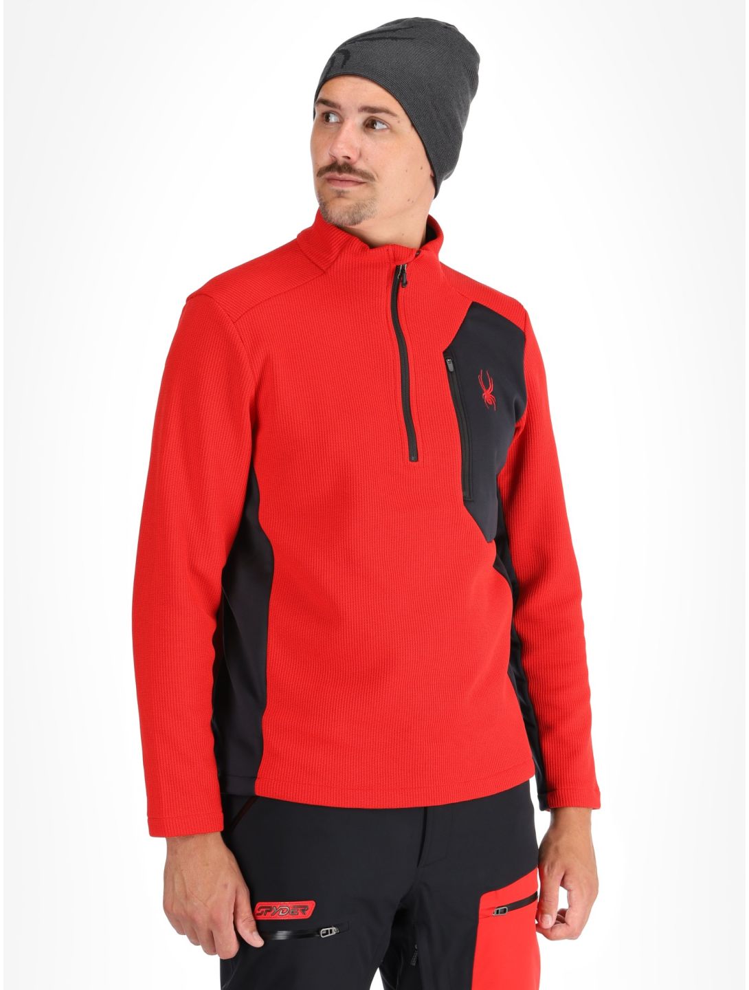 Spyder, Bandit 1/2 Zip jersey hombres Spyder Red rojo 