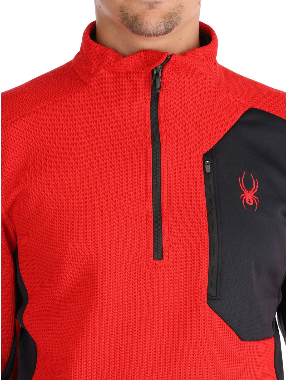 Spyder, Bandit 1/2 Zip jersey hombres Spyder Red rojo 