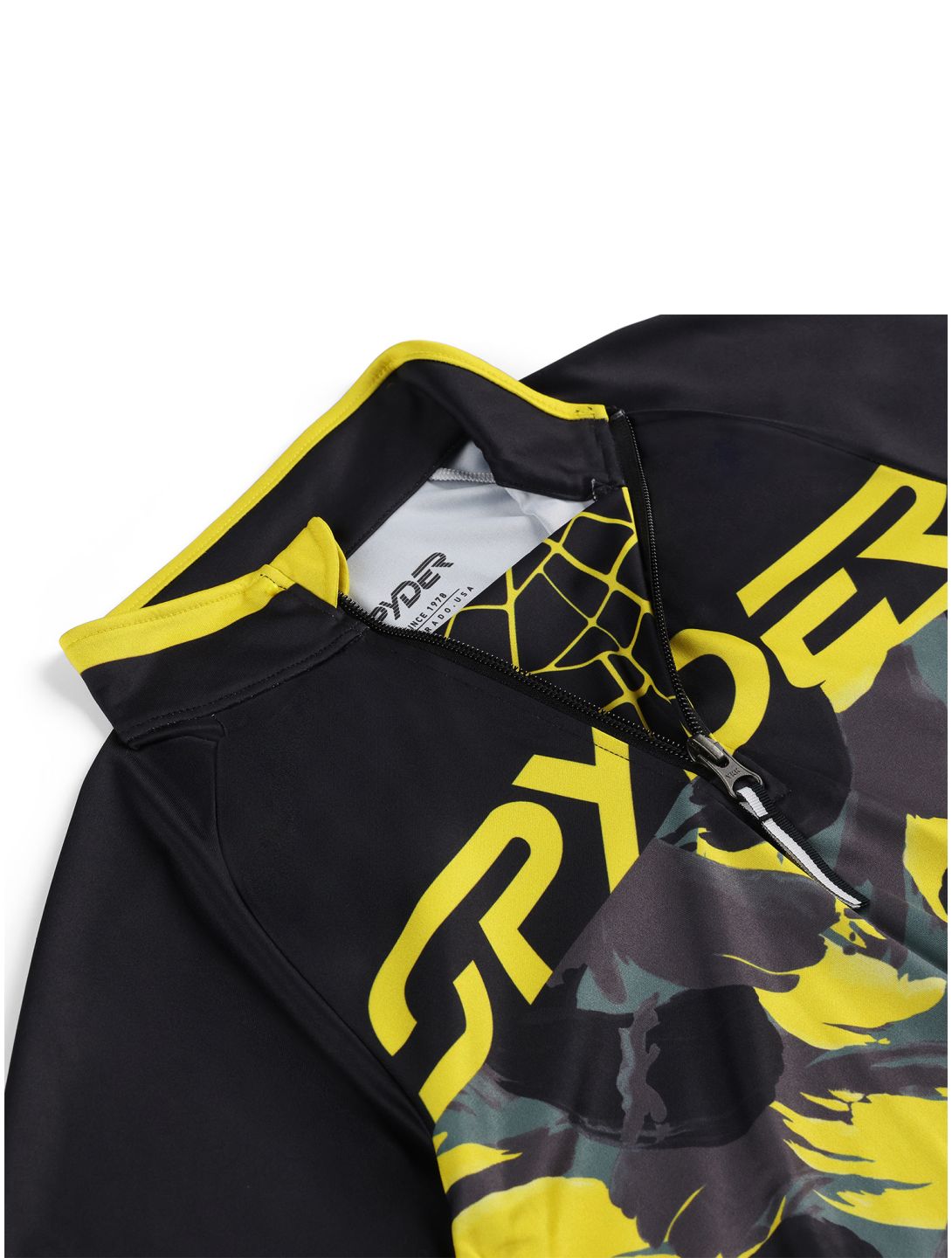 Spyder, Camo 1/2 Zip jersey niños Acid Yellow amarillo 