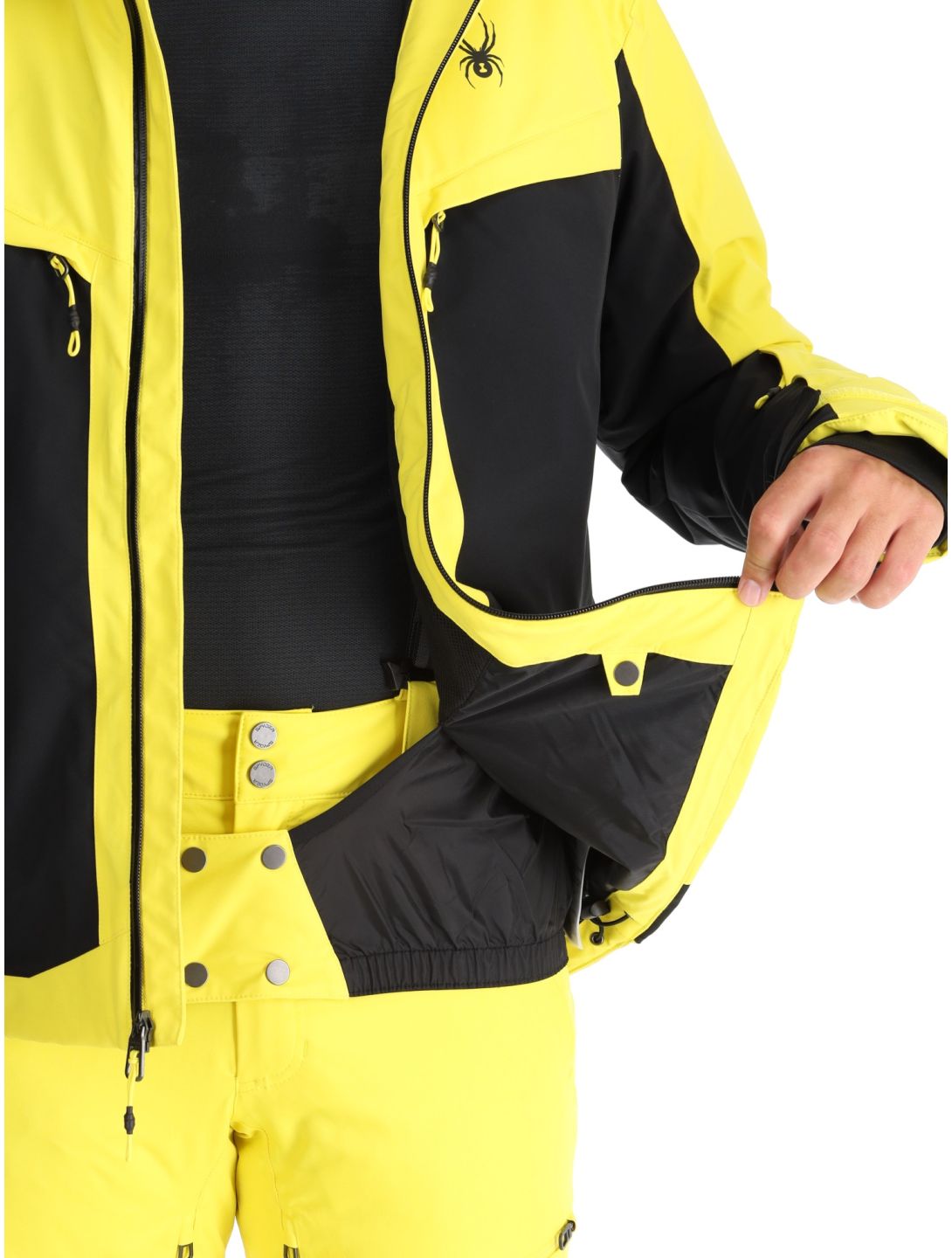 Spyder, Copper chaqueta de esquí hombres Acid Yellow amarillo, negro 