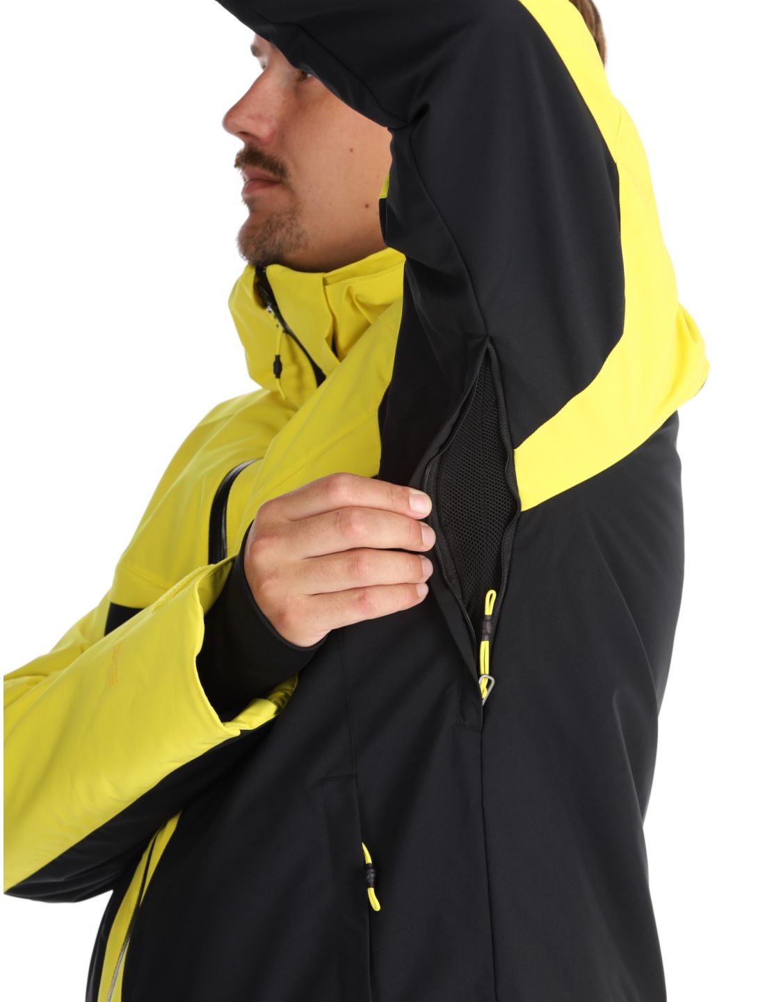 Spyder, Copper chaqueta de esquí hombres Acid Yellow amarillo, negro 