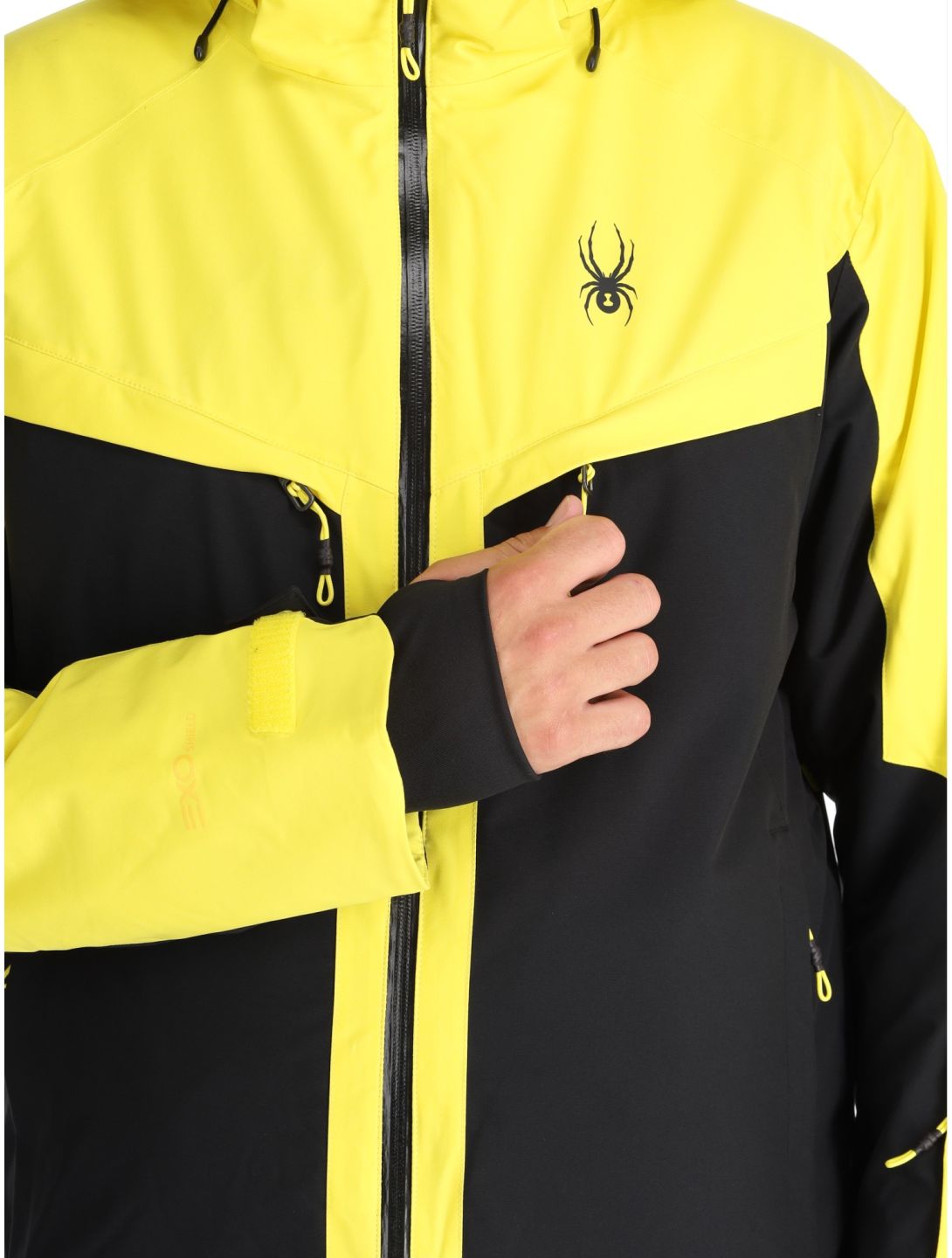 Spyder, Copper chaqueta de esquí hombres Acid Yellow amarillo, negro 