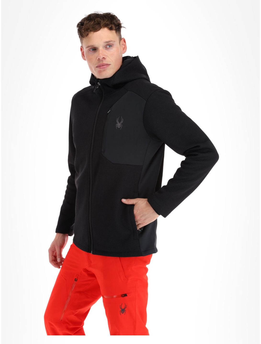 Spyder, Bandit Hooded chaleco hombres Black negro 