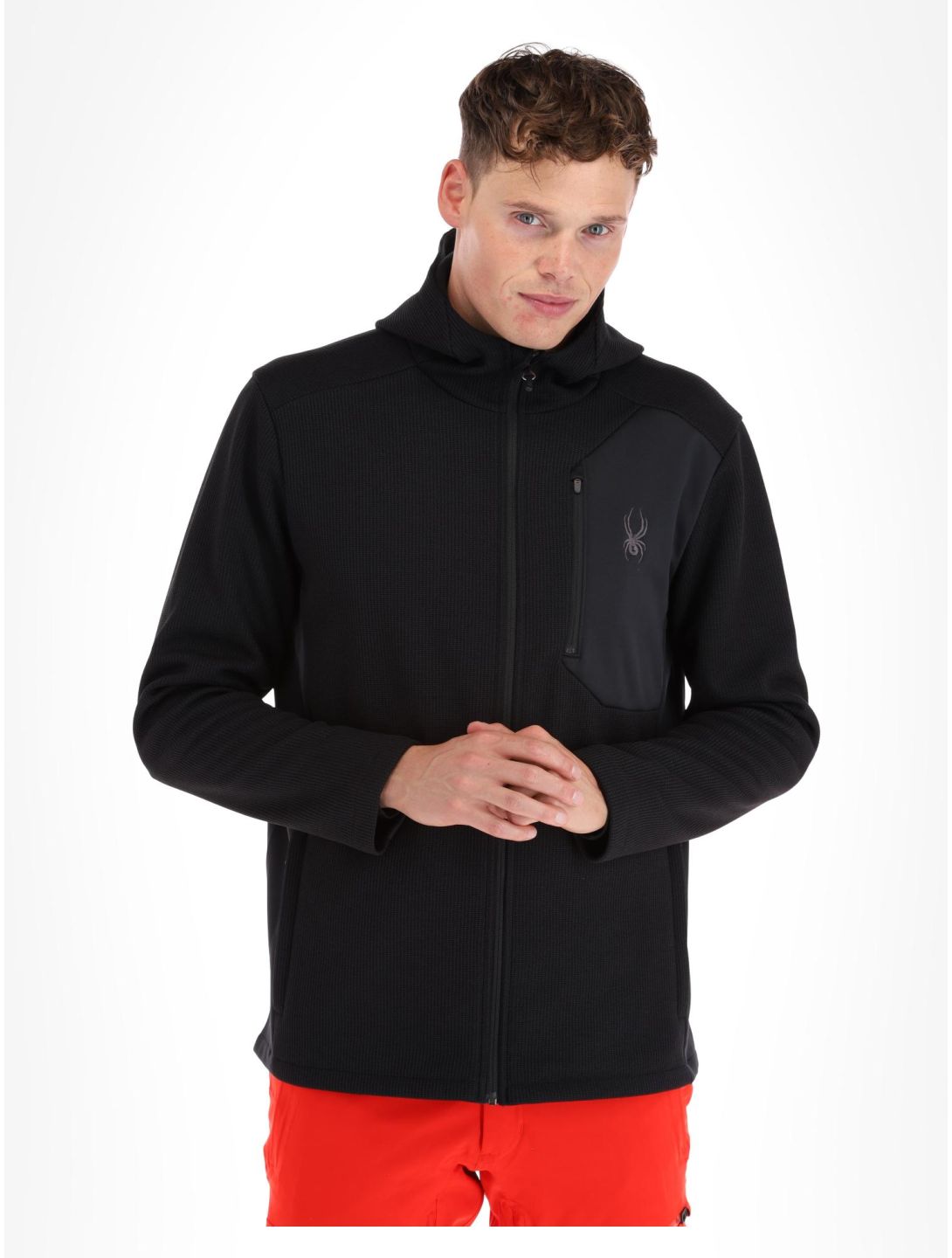 Spyder, Bandit Hooded chaleco hombres Black negro 