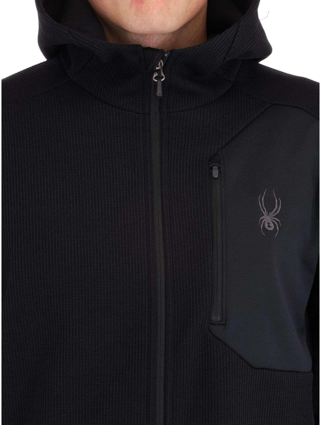 Spyder, Bandit Hooded chaleco hombres Black negro 