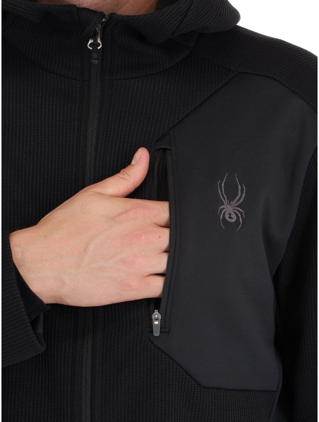 Spyder, Bandit Hooded chaleco hombres Black negro 