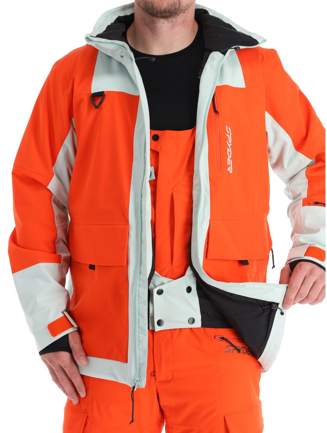 Spyder, Field chaqueta de esquí hombres Twisted Orange naranja, verde 