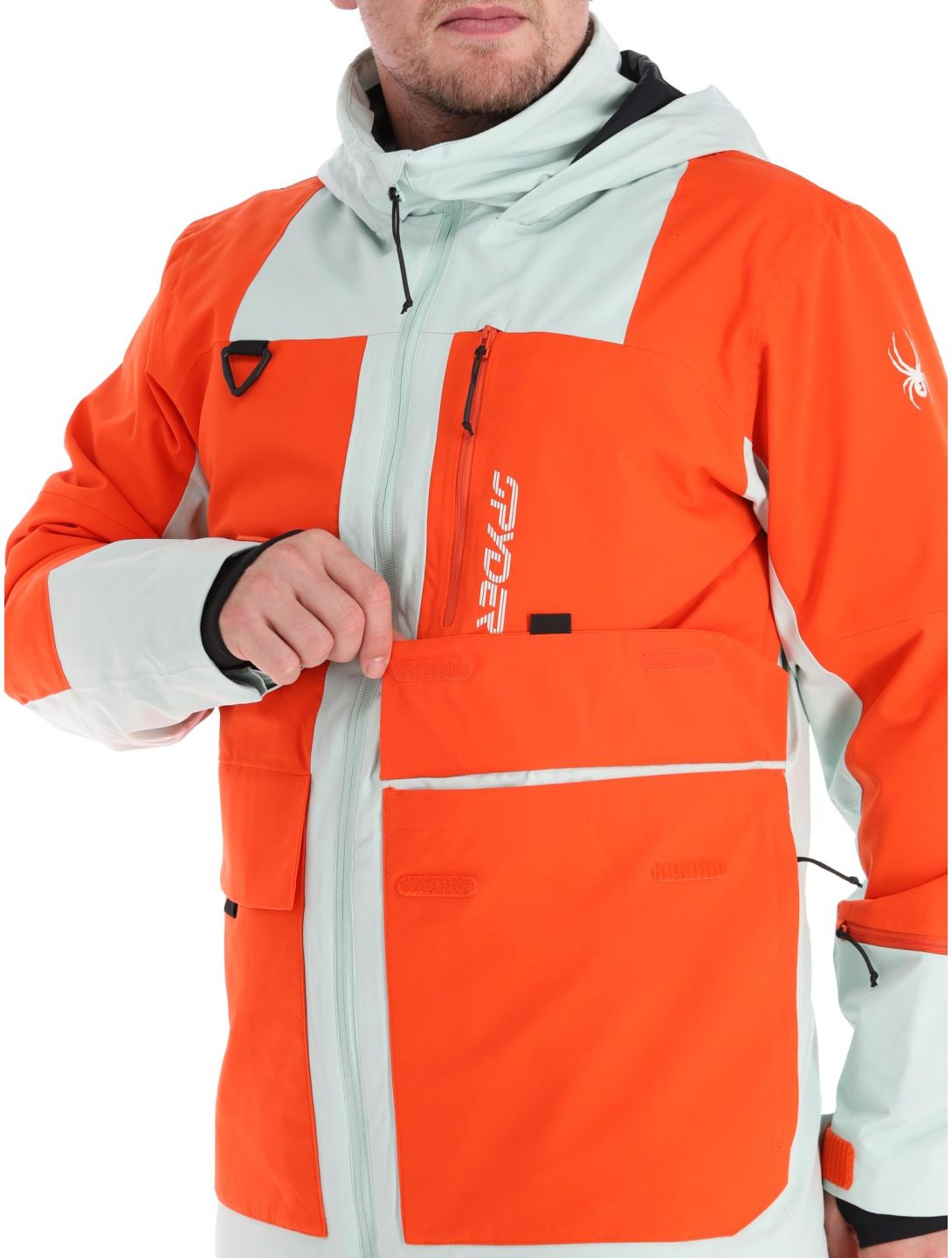 Spyder, Field chaqueta de esquí hombres Twisted Orange naranja, verde 