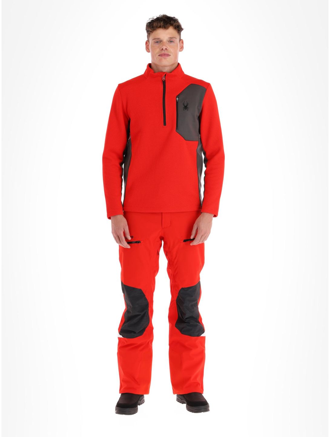 Spyder, Bandit 1/2 Zip jersey hombres Volcano rojo 