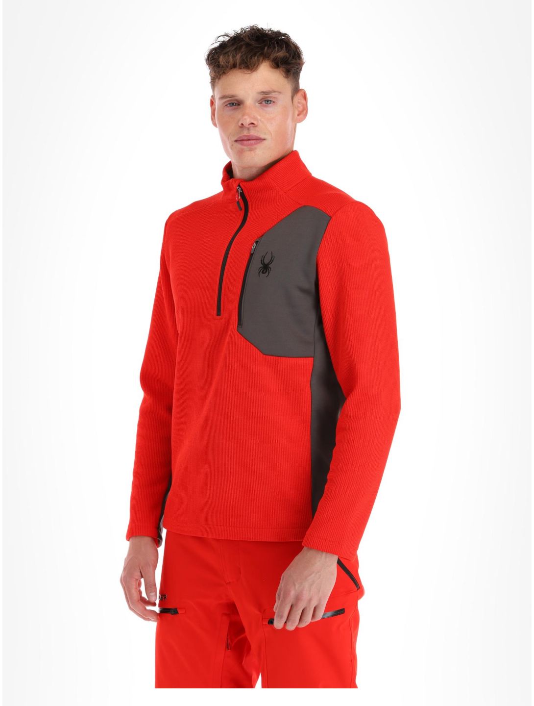 Spyder, Bandit 1/2 Zip jersey hombres Volcano rojo 