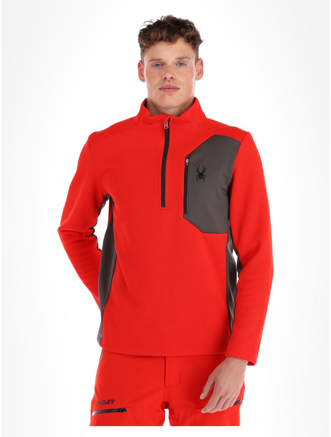 Spyder, Bandit 1/2 Zip jersey hombres Volcano rojo 