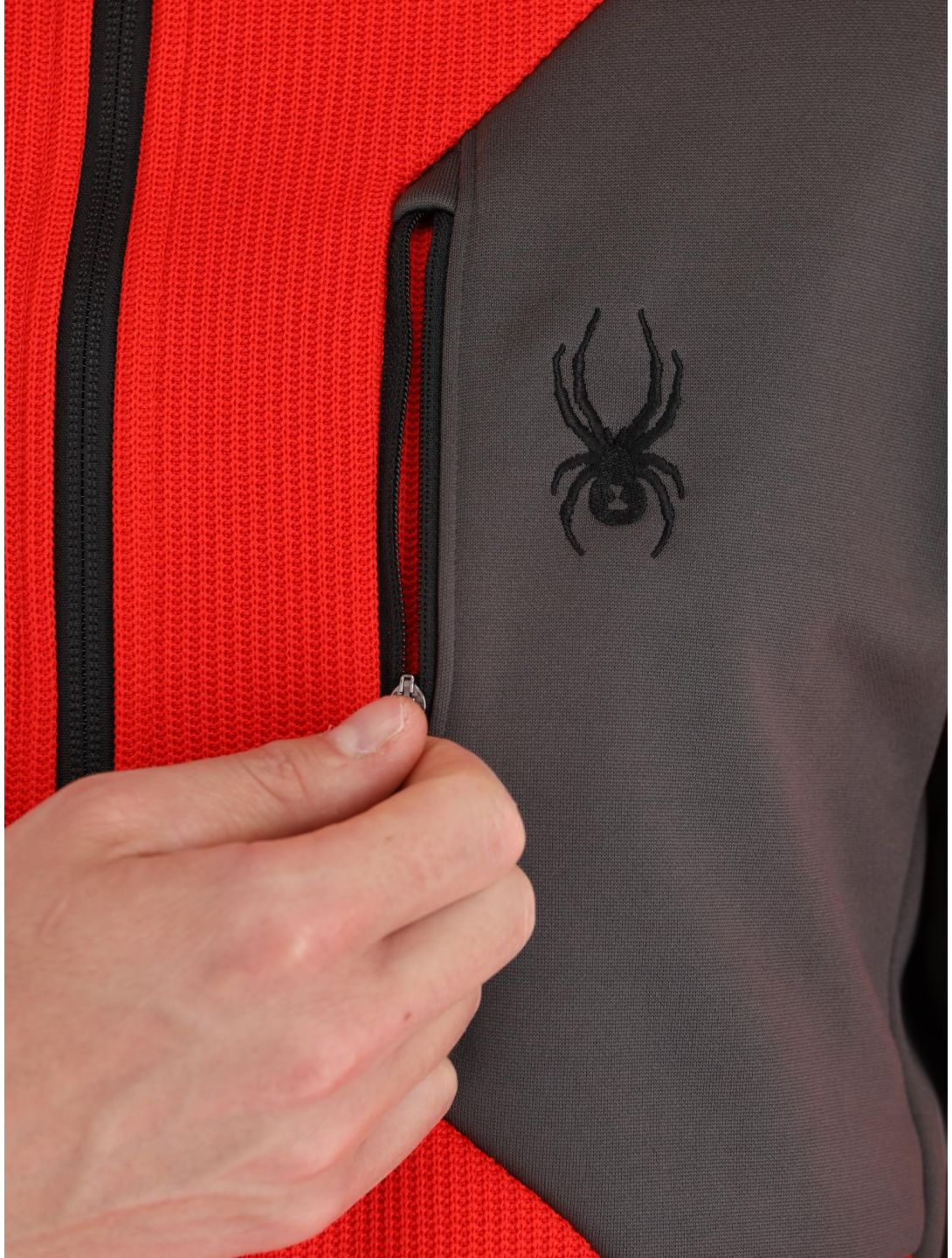 Spyder, Bandit 1/2 Zip jersey hombres Volcano rojo 