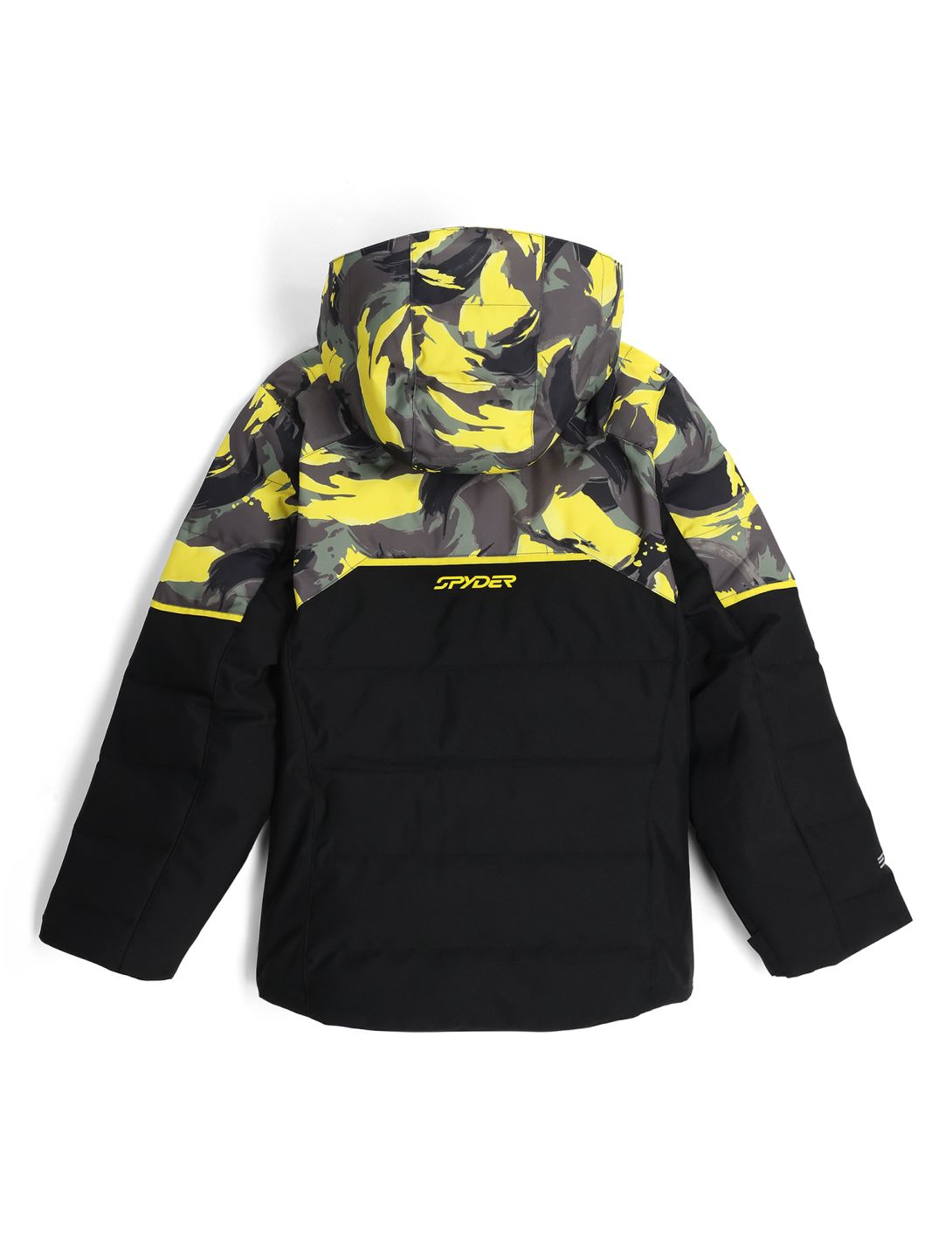 Spyder, Impulse Synthetic Down chaqueta de esquí niños Camouflage Acid Yellow amarillo, negro 