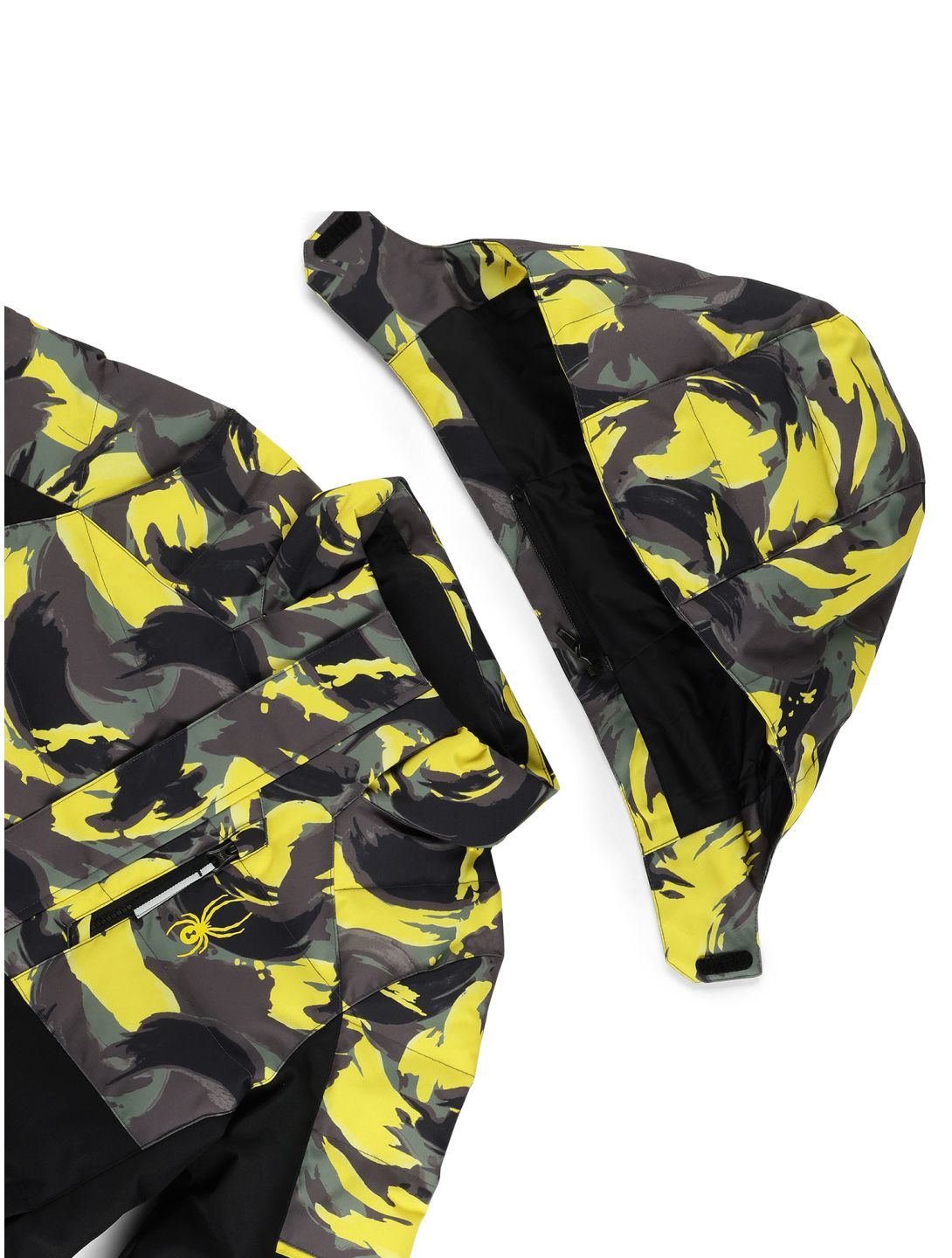 Spyder, Impulse Synthetic Down chaqueta de esquí niños Camouflage Acid Yellow amarillo, negro 