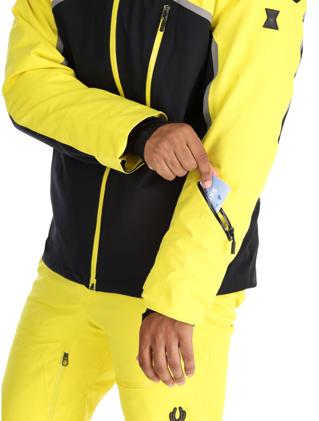 Spyder, Leader chaqueta de esquí hombres Acid Yellow amarillo, negro 