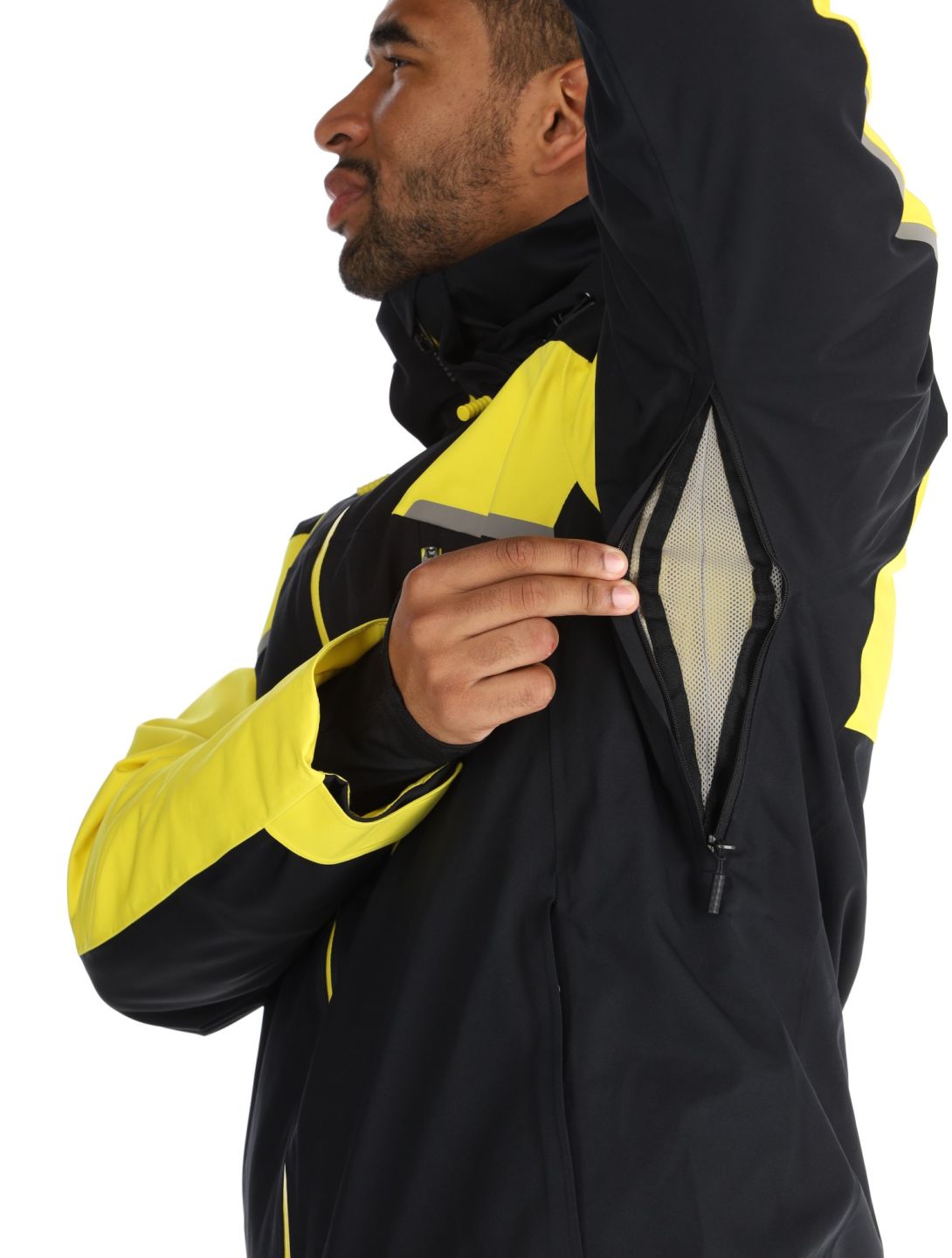 Spyder, Leader chaqueta de esquí hombres Acid Yellow amarillo, negro 