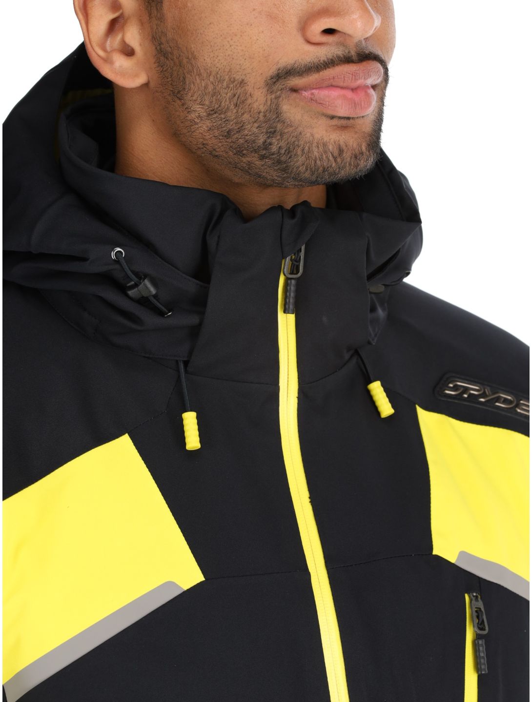 Spyder, Leader chaqueta de esquí hombres Acid Yellow amarillo, negro 