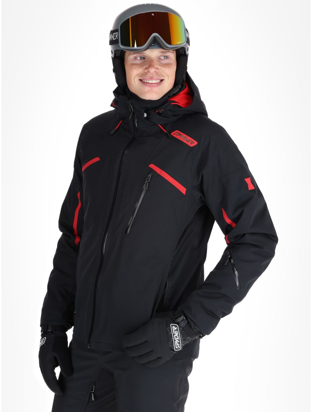 Spyder, Leader chaqueta de esquí hombres Black negro 