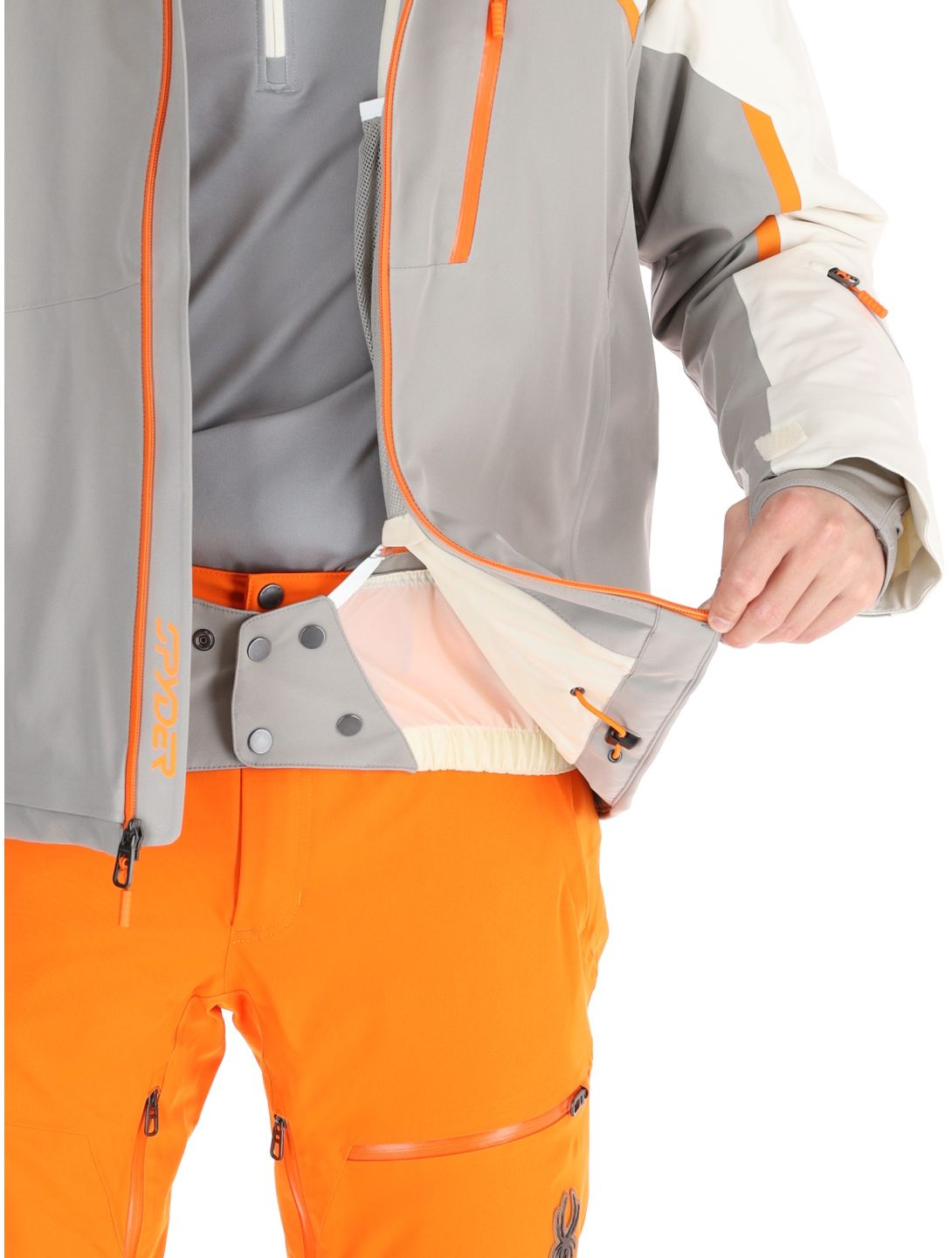 Spyder, Leader chaqueta de esquí hombres Concrete blanco, gris 